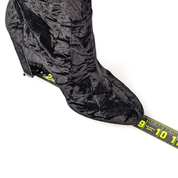 Stuart Weitzman Women Vidaland Black Stretch Velvet OTK Boots size 8 - Picture 6 of 11